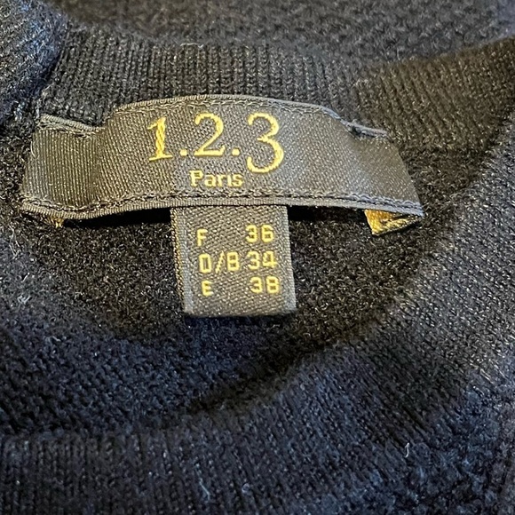 1.2.3 Paris black sweater with a zipper at the back. Size36 - Picture 2 of 8